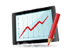 Kurve einer Leistungsentwicklung als Symbol für Trainingstagebuch und -statistik